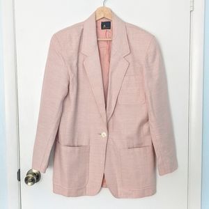 🧁80's Vintage Liz Sport pink striped long blazer